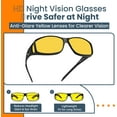 thumbnail image 3 of Night Driving Glasses Anti Glare Night Vision Yellow Tint Glare Reducing Fit Over Sunglasses Men Women, 3 of 7