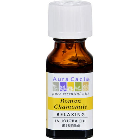 Aura Cacia Roman Chamomile Essential Oil with Jojoba Oil .5 Fl (Best Chamomile Essential Oil)