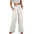 thumbnail image 5 of vigerkar Womens Wide Leg Dress Pants Business Casual Work Outfits White, M, 5 of 8
