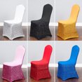 thumbnail image 2 of Funda de silla unida para decoración de banquete de boda, funda de silla elástica de seda brillante, funda de asiento para hotel, 2 of 5