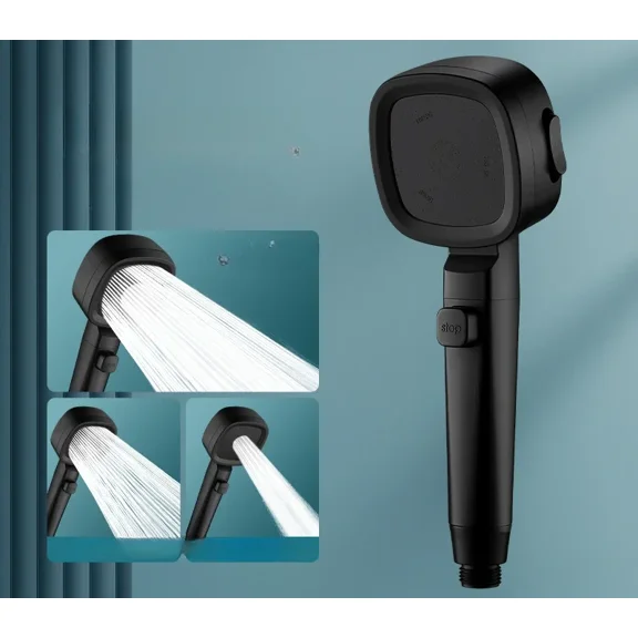 High Pressure Shower Head Water Saving 3 Modes Shower Heads Adjustable One-Key Stop Water Massage Sprayer Bathroom Accessories