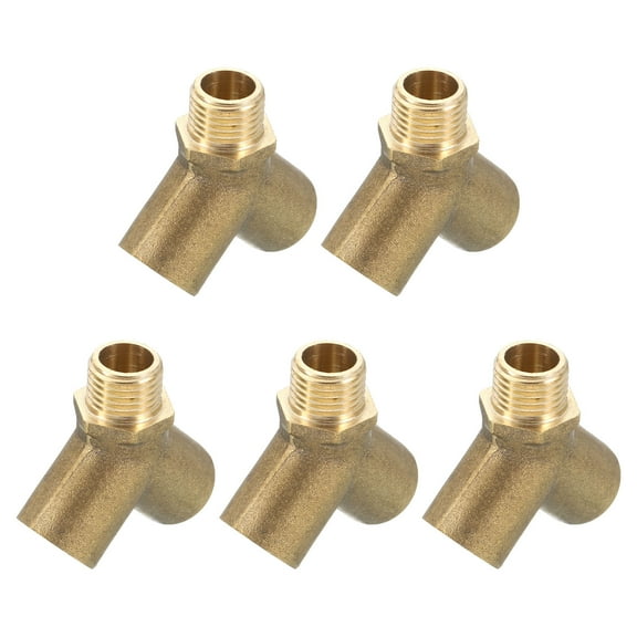 Brass Tee Pipe Fitting, 1/4" 3 Way Y-Connector Fitting Coupler Adapter, 5pack