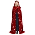 thumbnail image 5 of Women Velvet Long Hooded Cloak, Halloween Star Moon Print Front Tie Cape, Ladies Gothic Performance Cape XS-3XL, 5 of 7