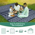 thumbnail image 5 of CAROMIO Navy White Boho Outdoor Area Rug 9x18 ft Waterproof Reversible Plastic Mat for Camping RV Picnic, 5 of 7
