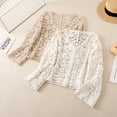 thumbnail image 4 of Stylish Cotton Shirt With Crochet Lace Detail Hollow out Crop Top Fashionable Long Sleeve Lace Shirt For Trendy Women, 4 of 9