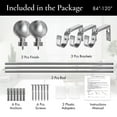 thumbnail image 5 of MERIVILLE 1" Single Curtain Rod Set, Adjustable 84–120 Inches, Ball Finials, Satin Nickel, 5 of 10