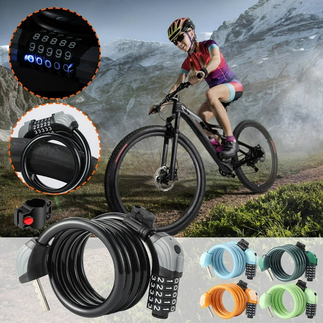 5-digit Combination Lock, Mounting Padlock, High Security, Resettable, Coilover, Metal, for Car, Property Security, Garage, Portable, Outdoor Coiling Padlock, Car Lock with Bracket, Bicycle