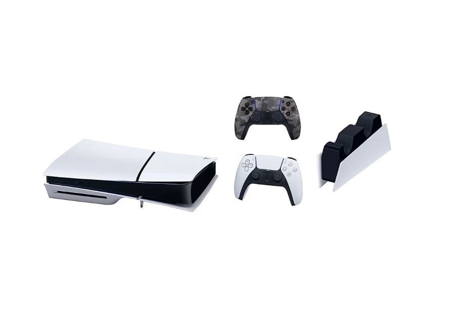 Restored Sony PS5 Slim Disc Console 1TB 2x Controllers & Charging Station SNY-BD-PS5SLIM (Refurbished)