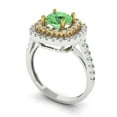 thumbnail image 2 of Halo Engagement Ring for Women - 1.615ct Simulated Green Diamond in 14K White/Yellow Gold Promise Ring, 2 of 6
