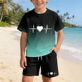 thumbnail image 5 of CUZIBR Toddler Gradient Letter Print Summer Outfit Sets O-Neck Short Sleeve T-Shirts Shorts Kids Girls Casual Two Piece Clothes Sets,Black2,3-4 Years, 5 of 5