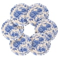 thumbnail image 2 of Haosy Set of 6 Drink Woven Coaster with Holder Heat Resistant Non-Slip Bar Coasters 4 Inches Blue White Porcelain with Roses, 2 of 7