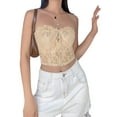 thumbnail image 4 of Franhais Woman's Solid Color Sexy Lace Camisole, Sleeveless Perspective Slim Elastic Boob Tube Top, Daily Life and Vacation, 4 of 10