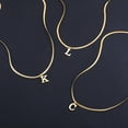 thumbnail image 5 of Collar con colgante de acero inoxidable chapado en oro del alfabeto de A-Z para mujer, cadena de serpiente con letra inicial, collares de clavícula, joyería para el cuello, 5 of 5