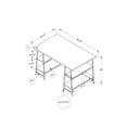 thumbnail image 3 of 48 Inch Grey Wood Look Computer Desk with 4 Shelves and Black Metal Frame, 3 of 5