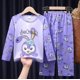 thumbnail image 3 of Sanrios Conjunto de pijama cómodo para niños y niñas Anime Hello Kittys Kuromi Cinnamoroll lindo cuello redondo pantalones de manga larga ropa de descanso, 3 of 5