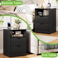 thumbnail image 6 of FANRAL Nightstand Set of 2,LED Nightstands with Charging Station,Fluted Design Bedside Table with RGB LED Lighting,Mid Century Modern Small Dresser with Storagee,Black Night Stand, 6 of 8