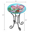 thumbnail image 6 of Hummingbird Birdbath Glass Bowl with Stand - Outdoor Garden Decor for Birds, 6 of 9