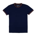 thumbnail image 4 of XRAY JEANS Men's Athletic Slim Fit Ribbed Crewneck T-Shirt, Soft Stretch Performance Cotton Solid Color Tee for Men, Twilight Blue/Tangerine, Size Medium, 4 of 6