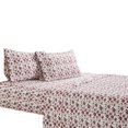 thumbnail image 1 of Juego de sábanas California King de 4 piezas con estampado floral The Urban Port de Kazan, rosa y blanco Benjara BM242861, 1 of 2