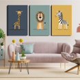 thumbnail image 2 of Canvas Poster Children's Room Wall Painting Set Watercolor Animal Theme Giraffe Bear Elephant Illustration Dream Sky Baby Room Decoration Three-piece Set Artwork Baby Space, 2 of 6