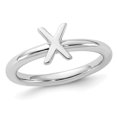 thumbnail image 1 of Sterling Silver Rhodium-Plated Polished  X  Ring, 1 of 4