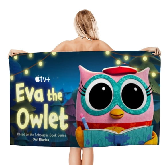 Eva the Owlet Gifts Beach Towel for Women Girl Birthday Inspired Fan Bath Outdoor Music Lover