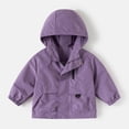 thumbnail image 6 of FAVIPT Boys Waterproof Coat Long Sleeve Zip Up Windproof Hooded Jackets Lightweight Outdoor Coats with Zipper Pockets Purple,9-10 Years, 6 of 7