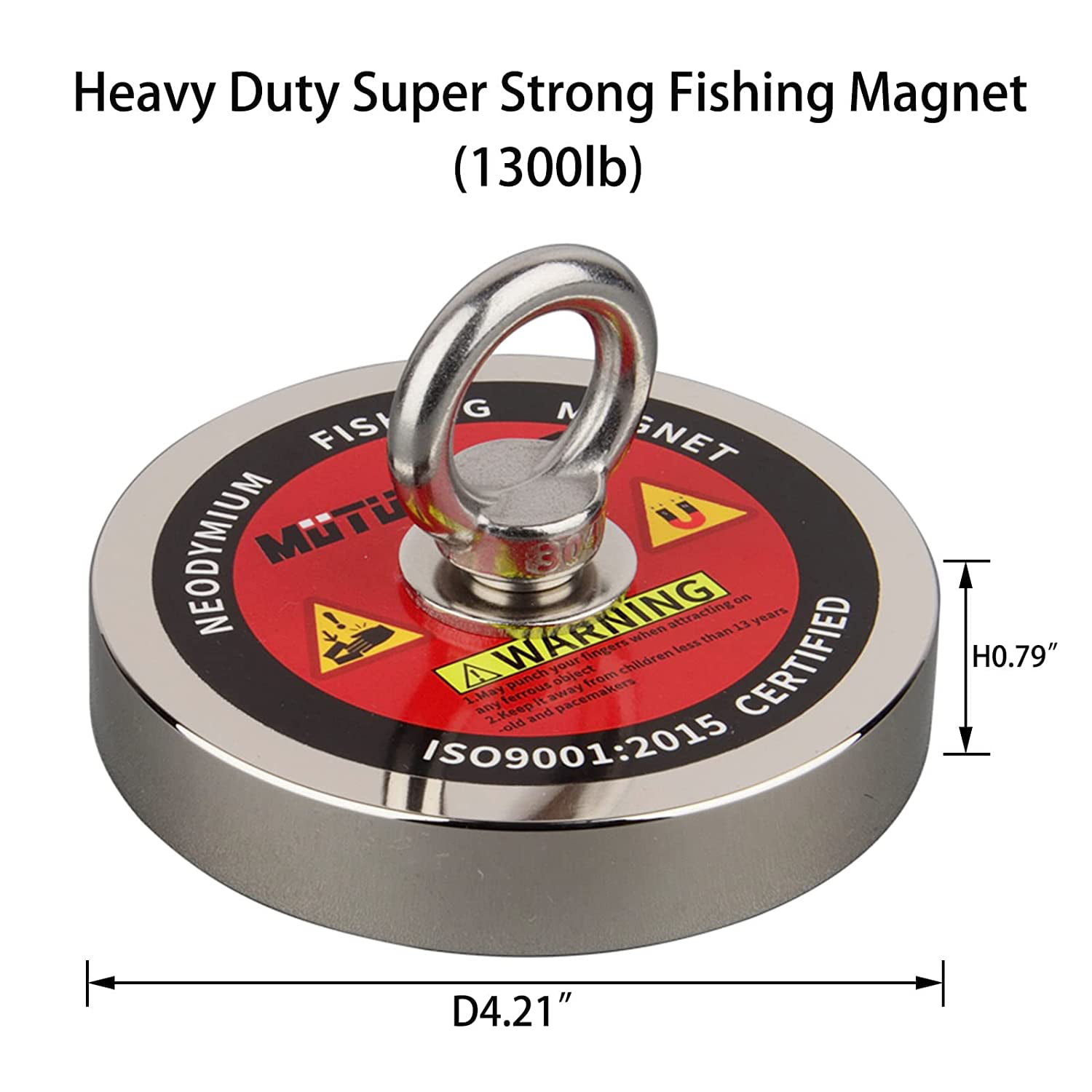 MUTUACTOR 220lb Neodymium Fishing Magnet,Powerful Magnets for Fishing and  Magnetic Recovery Salvage 
