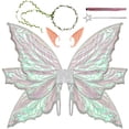 thumbnail image 1 of Disfraz de alas de hada VersaCharm para adultos y mujeres, blanco, con acceso., 1 of 9