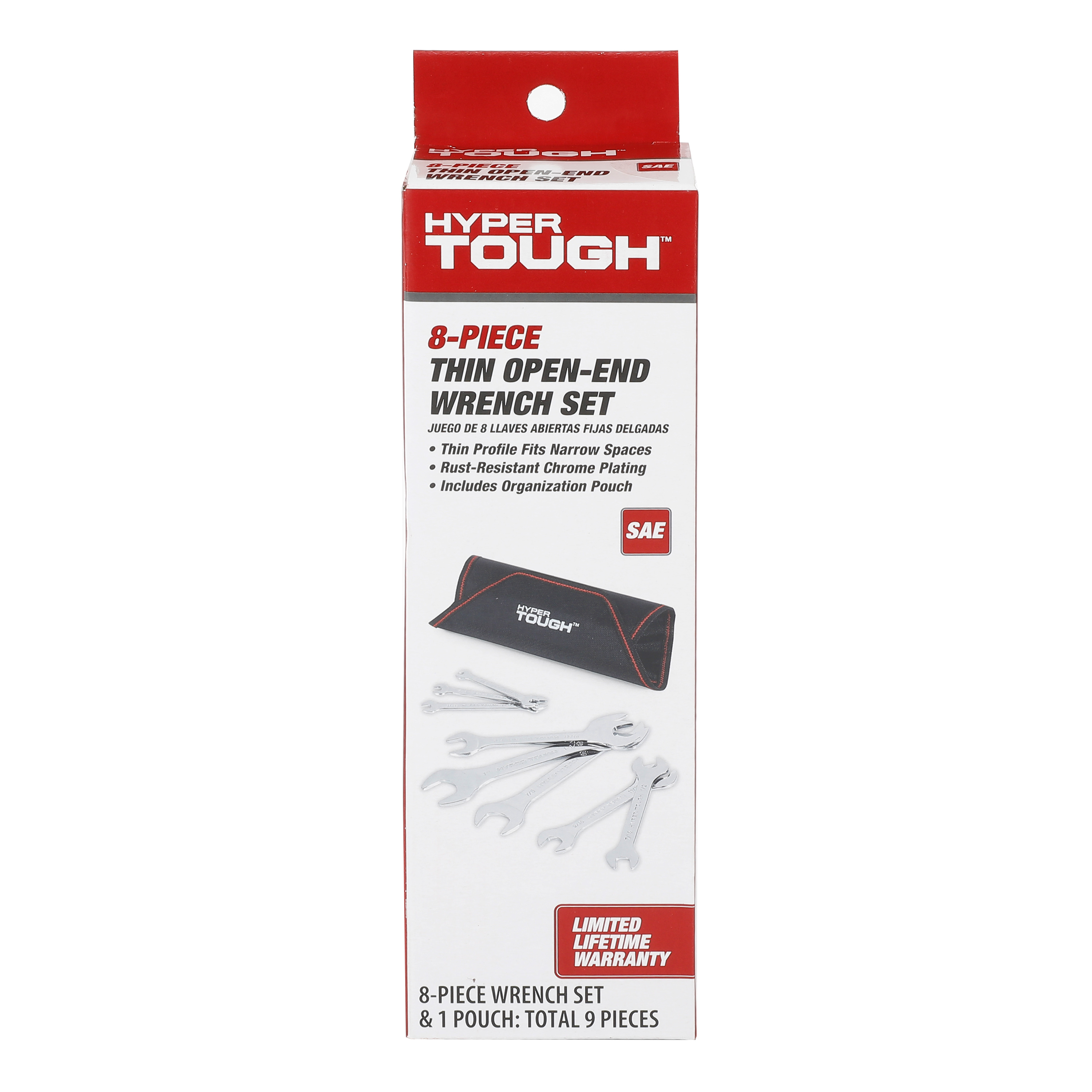 Hyper Tough 8-Piece Thin Open-End Wrench Set with Pouch photo 5