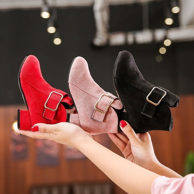 Zapatos de niña Botas de estilo invernal para niños Botas Martin de primavera y otoño Botas cortas Botas altas