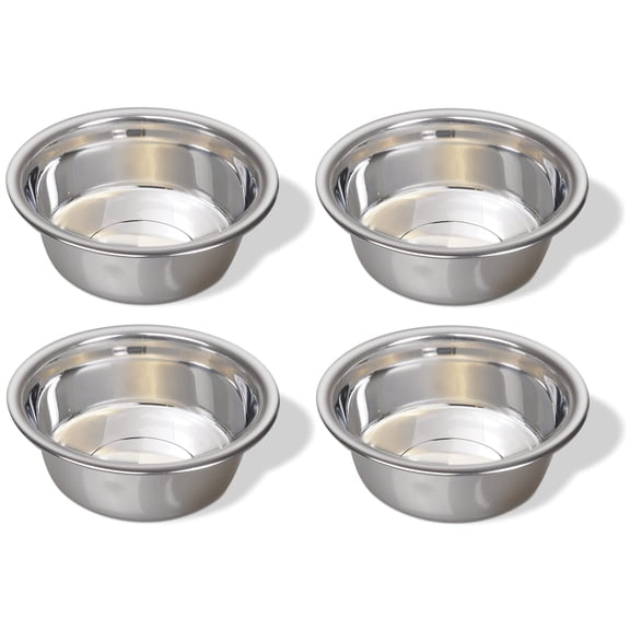 4 Pack - Stainless Steel Metal Dog Bowls (54 fl ounces) - Perfect for Dog Food or Water. Ideal for Use on Floor or for Elevated Stands.