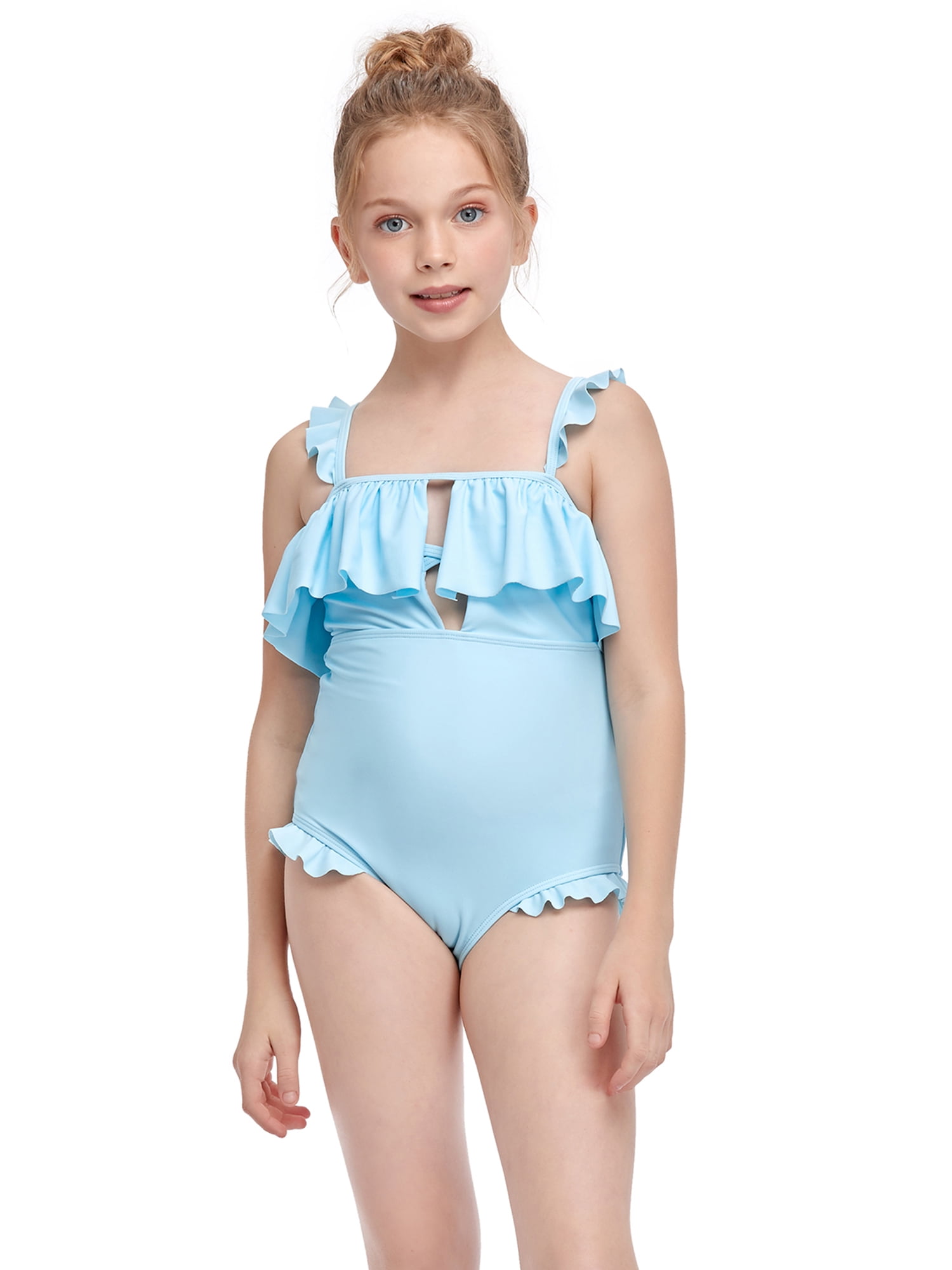 ONES Infant Toddler Baby Girls Sleeveless Scoop Neck Floral Piece Bikini Ruffle Swimsuit 