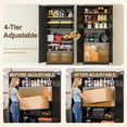 thumbnail image 4 of CJF Freestanding Metal Kitchen Pantry Storage Cabinet, Lockable, 71" Tall, 2 Doors, 4 Adjustable Shelves, Black, 4 of 11