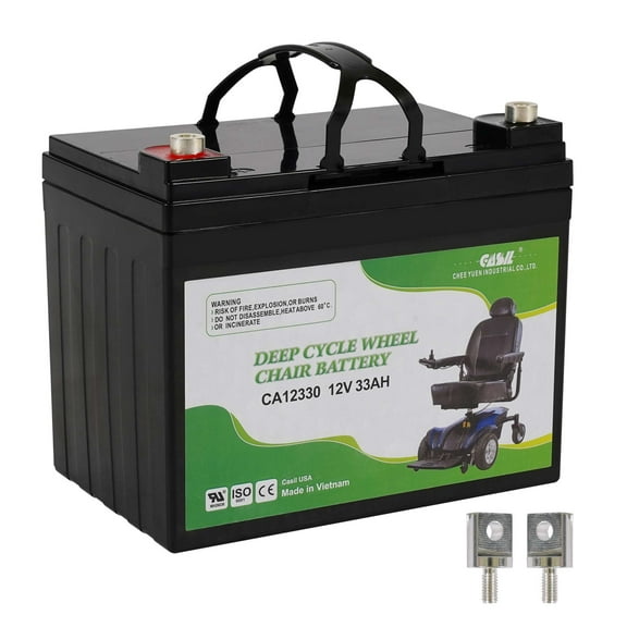 Casil 12V 33Ah Deep Cycle Battery for Pride Jazzy Select Electric Wheelchair