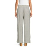 Time and Tru Women's Smocked Waist Linen Pants - Walmart.com