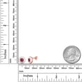 thumbnail image 2 of Gem Stone King 1.04 Ct Round 5mm Pink Tourmaline 18K Rose Gold Plated Silver White Enamel Stud Earrings for Women Men, 2 of 3