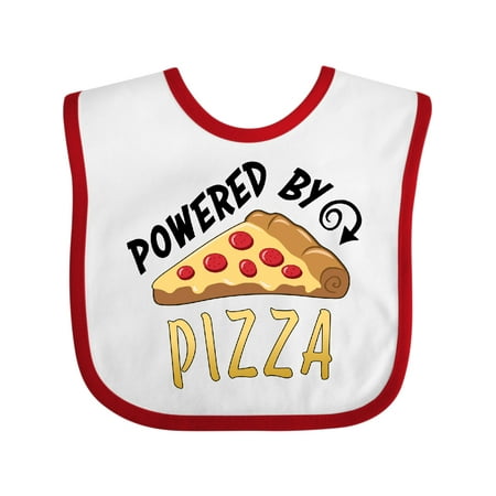 

Inktastic Powered by Pizza Gift Baby Boy or Baby Girl Bib