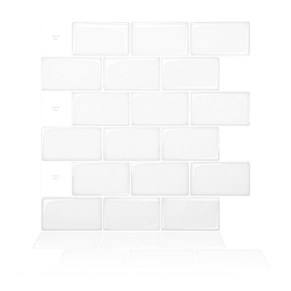 Long King Tile 12'x12' Peel and Stick Backsplash Tile Removable Subway Self-Adhesive Kitchen Backsplash Thicker Design(10-Pack)