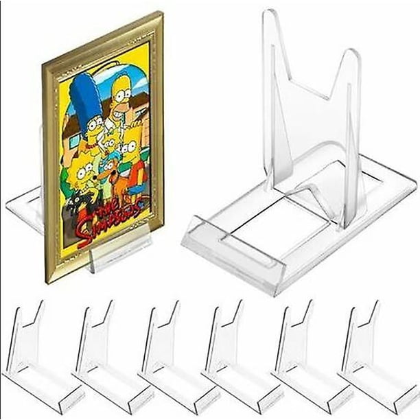 6 piezas de caballete de plástico de 11,56 x 11 cm, duradero, transparente, para monedas, soportes de exhibición extraíbles para platos, fotos, tarjetas, teléfonos móviles, revistas, vajilla