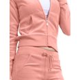 thumbnail image 5 of J. METHOD Women’s Tracksuit Set Casual 2 Piece Outfit Slim Fit Velour Velvet Zip Up Hoodie Jacket Top and Sweatpants Sweatsuit NEWTS03 Dark Blush XL, 5 of 6