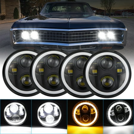 IHNZCB 4pcs 5.75 inch Round Sealed Hi/Lo Beam LED Headlights Headlamp