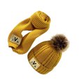 thumbnail image 2 of Jumpingount Gorro de invierno bonito y a la moda para niños, conjunto de gorro y bufanda cálidos y modernos para niños como regalo Sombreros Amarillo, 2 of 6