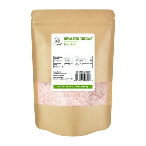 Soeos Fine Grain Himalayan Pink Salt, 900g/ 31.7oz