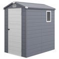 thumbnail image 1 of Outsunny 4.5' x 6' Plastic Garden Storage Shed with Air Vents, Light Grey, 1 of 10