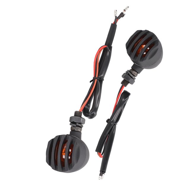 Motorbike Blinker Lamp, 3 Wires Shockproof Motorcycle Turn Signal Light Pair Grill Cover For Replacing