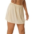 thumbnail image 3 of RUNQHUI Jupon Long en Satin pour Femme Demi-Jupon Jupe sous Robe Jupons Rallonge Demi-Jupons 35 cm Champagne S, 3 of 7