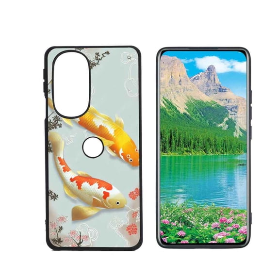 Compatible with Motorola Edge 30 Pro Phone Case, Japanese-Style-Koi-fish-5 Case Silicone Protective for Teen Girl Boy Case for Motorola Edge 30 Pro