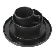 Gibson Soho Lounge Bowery 32 Piece Matte Black Stoneware Dinnerware Plates, Bowls, and Mugs Set - Service for 8
