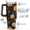thumbnail image 3 of Halloween Pumpkin 40 oz Tumbler with Handle Rust Resistant Travel Mug Decorative Cafe Tumblers for Home Office Supplies Camping Outdoor, 3 of 7